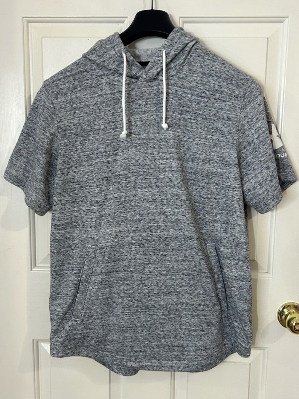 Under Armour Men's Gray Rival Terry Short Sleeved Hoodie Size Large